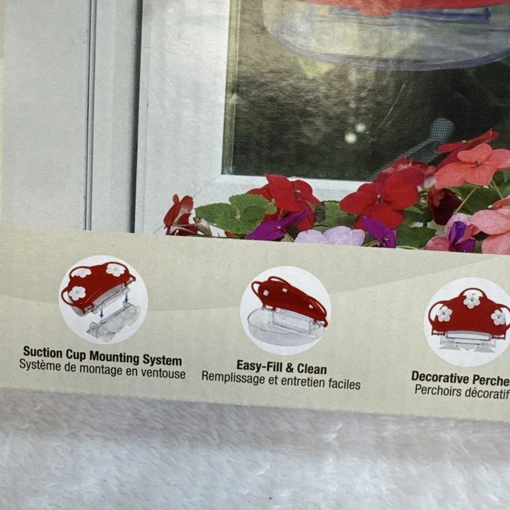 Nature's Way Nectar Series Hummingbird Window Feeder 8oz Red WWTWF1‎